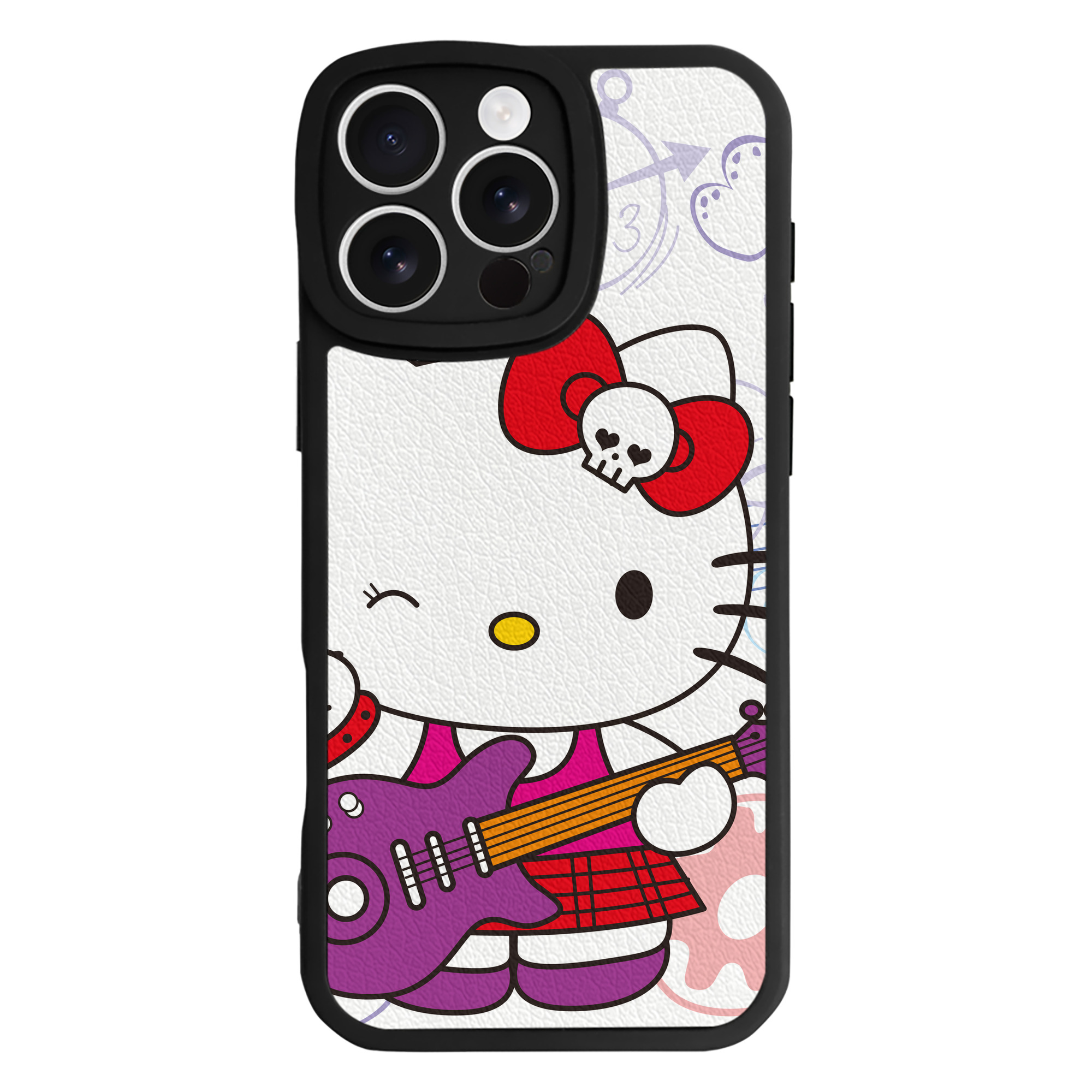 （画像用） Hello Kitty ハローキティ 【iPhone 16シリーズ対応】シリコンスマホケース（レザー調） 材質：シリコン